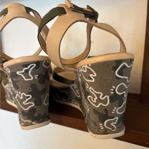 Clarks Narrative Adesha Art Khaki Combi Wedge Heel Sandals Women’s 9 - Picture 5 of 9